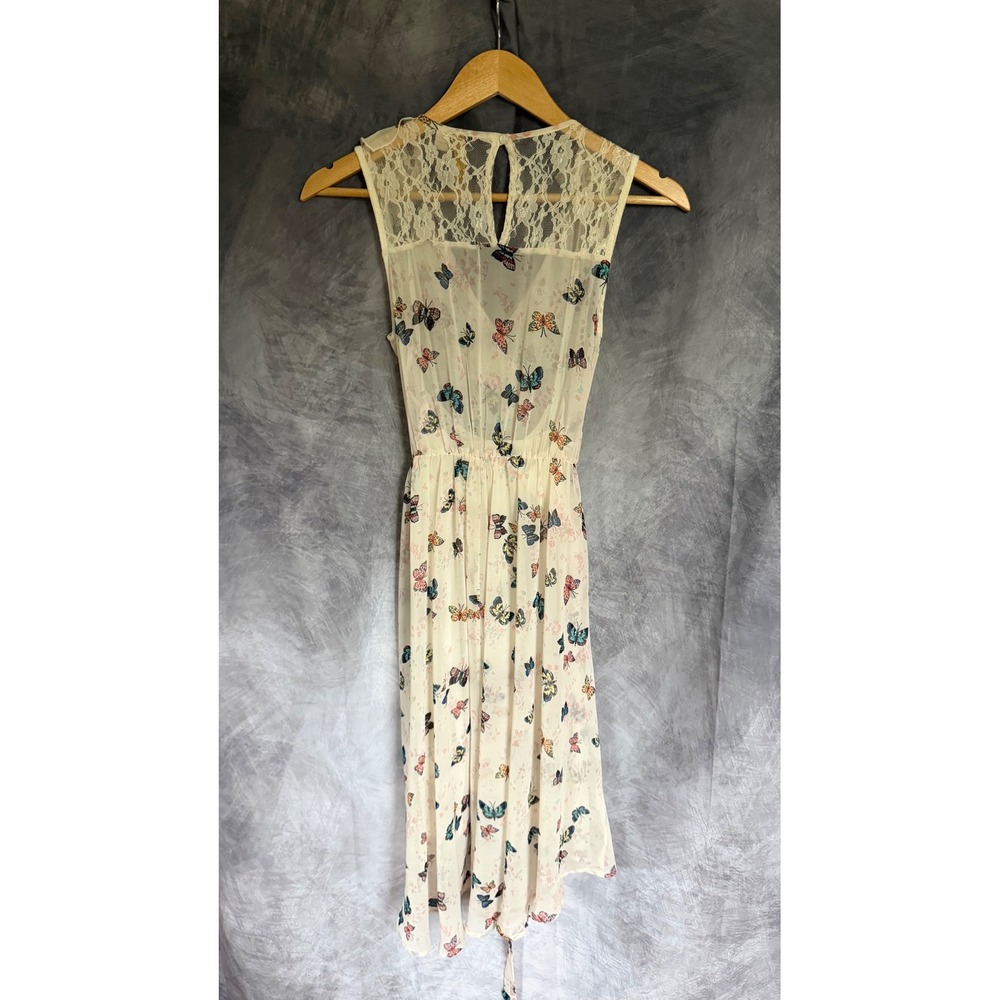 Disney Cinderella Butterfly Print Lace Back Fairy Vibes Soft Girl Dress Size‎ M